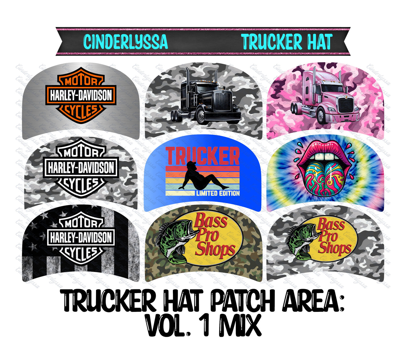Trucker Hat: Vol. 1 Theme Mix Cardstock Silicone Mold, Aroma Bead Molds, Premium Cardstock Images