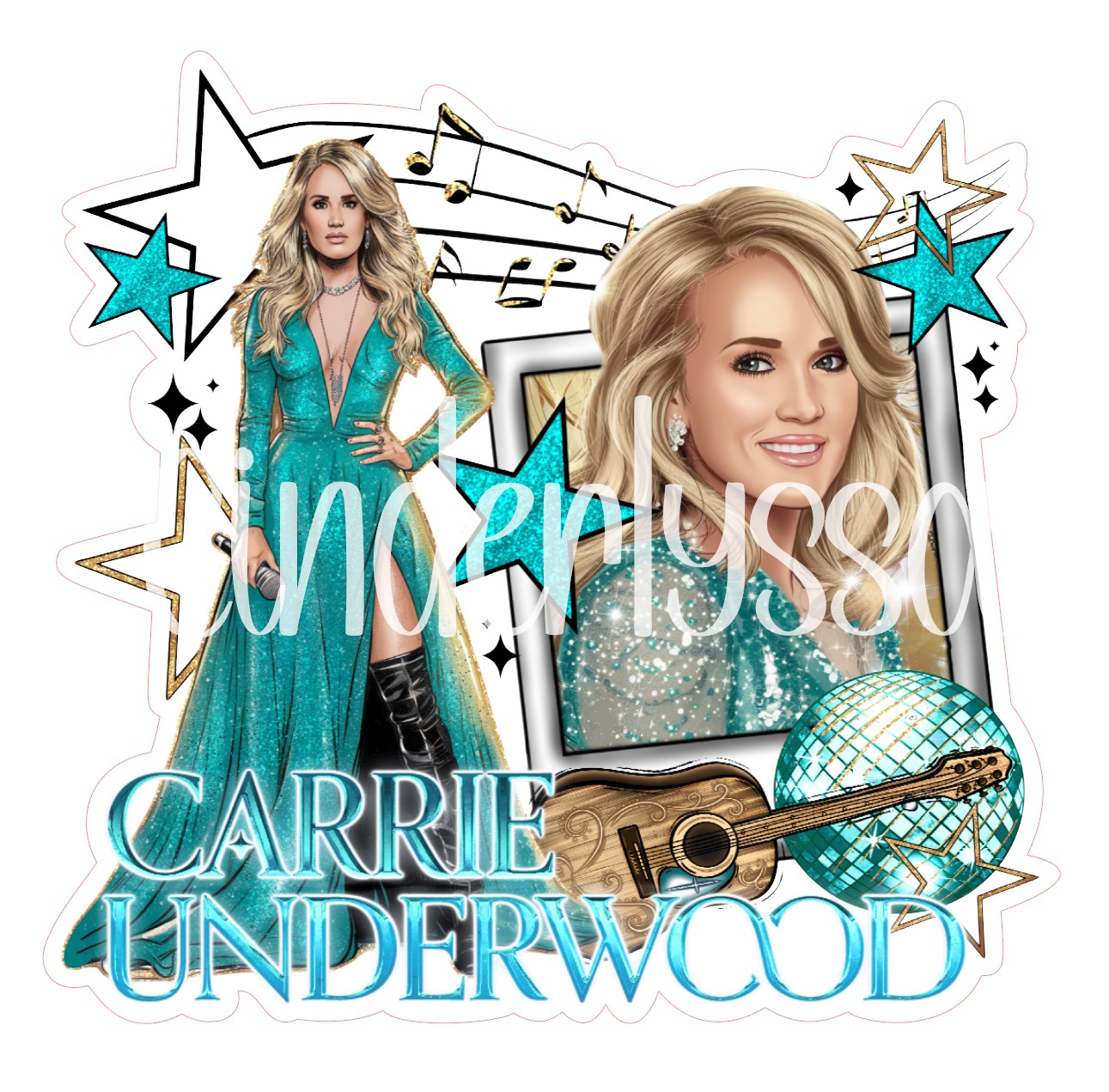 Carrie Underwoood Cardstock Silicone Mold, Aroma Bead Molds, Premium Cardstock Images