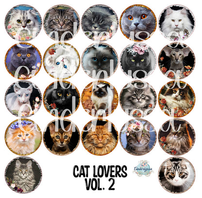3.75 inch Round: Cat Lovers Vol. 2 for Cardstock Silicone Mold, for Aroma Bead Molds, Premium Cardstock Images