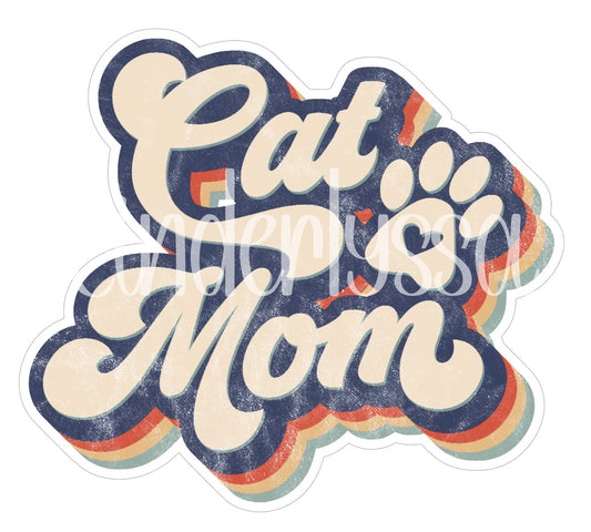 Cat Mom Retro Cardstock Silicone Mold, Aroma Bead Molds, Premium Cardstock Images