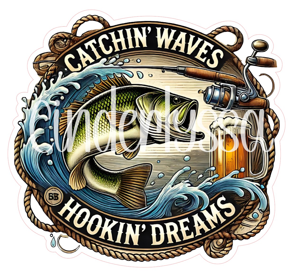 Catchin' Waves Hookin" Dreams Fishing Cardstock Silicone Mold, Aroma Bead Molds, Premium Cardstock Images