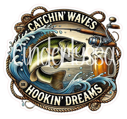 Catchin' Waves Hookin" Dreams Fishing Cardstock Silicone Mold, Aroma Bead Molds, Premium Cardstock Images