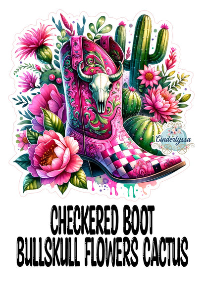 Checkered Boot Bull Skull Flowers Cactus Cardstock Silicone Mold, Aroma Bead Molds, Car Freshies, Premium Cardstock Images