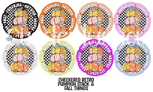 Checkered Retro Pumpkin Stack and Fall Things Cardstock Silicone Mold, Aroma Bead Molds, Premium Cardstock Images