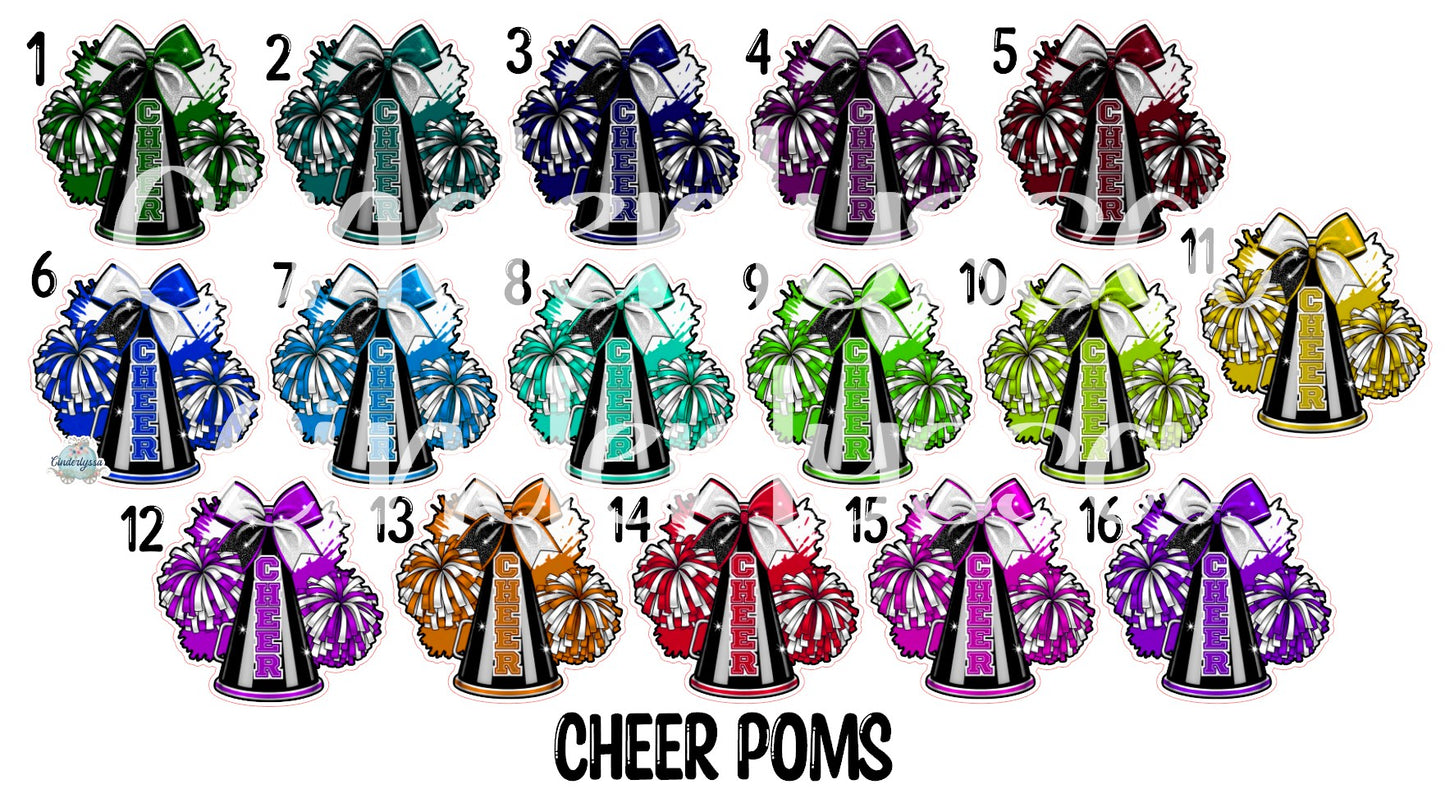 Cheer Poms (Colors are Numbered) Cardstock Silicone Mold, Aroma Bead Molds, Car Freshies, Premium Cardstock Images