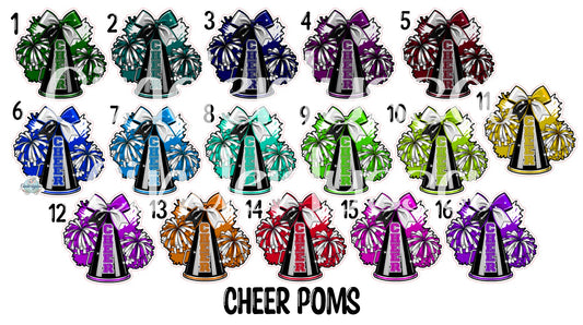 Cheer Poms (Colors are Numbered) Cardstock Silicone Mold, Aroma Bead Molds, Car Freshies, Premium Cardstock Images