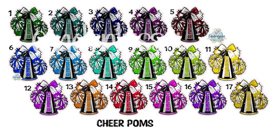 Cheer Poms (Colors are Numbered) Cardstock Silicone Mold, Aroma Bead Molds, Car Freshies, Premium Cardstock Images