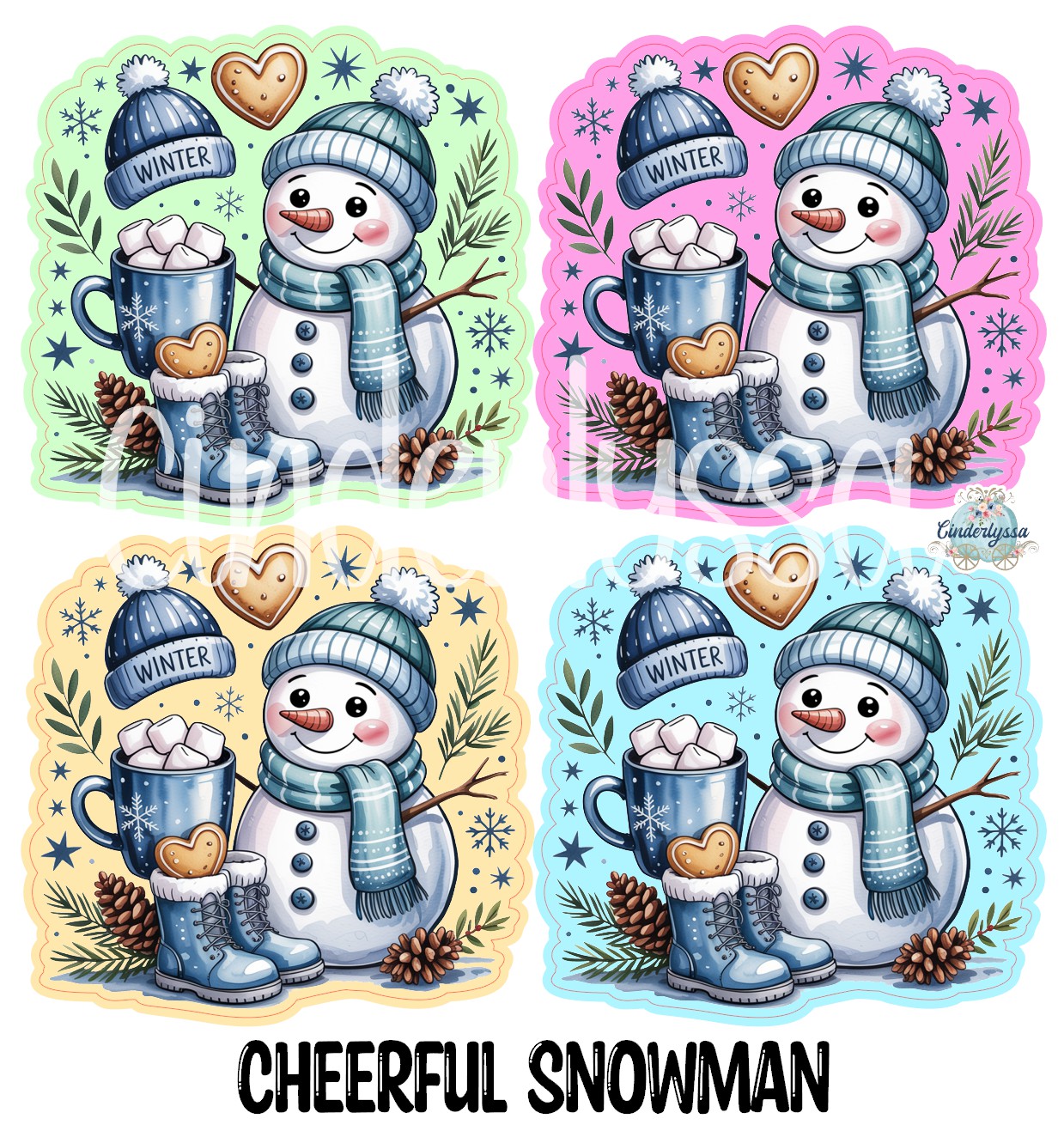 Cheerful Snowman Cardstock Silicone Mold, Aroma Bead Molds, Car Freshies, Premium Cardstock Images