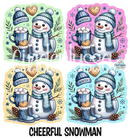 Cheerful Snowman Cardstock Silicone Mold, Aroma Bead Molds, Car Freshies, Premium Cardstock Images