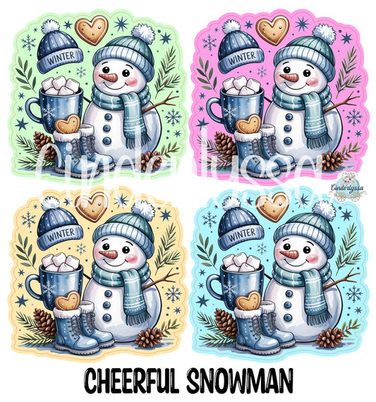 Cheerful Snowman Cardstock Silicone Mold, Aroma Bead Molds, Car Freshies, Premium Cardstock Images