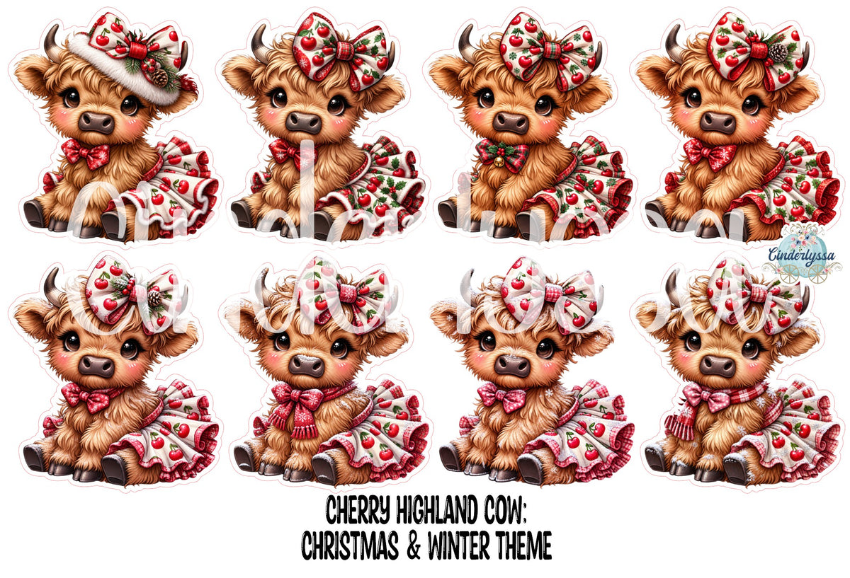 Cherry Highland Cow Theme Cardstock Silicone Mold, Aroma Bead Molds, Premium Cardstock Images