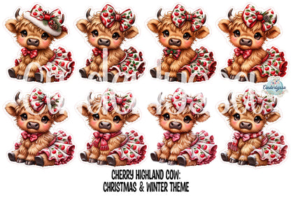 Cherry Highland Cow Theme Cardstock Silicone Mold, Aroma Bead Molds, Premium Cardstock Images