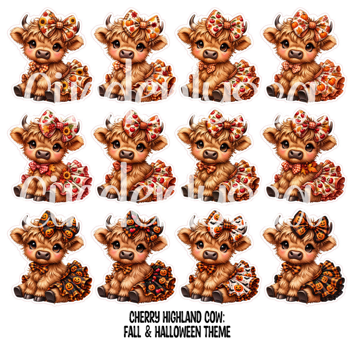 Cherry Highland Cow Theme Cardstock Silicone Mold, Aroma Bead Molds, Premium Cardstock Images