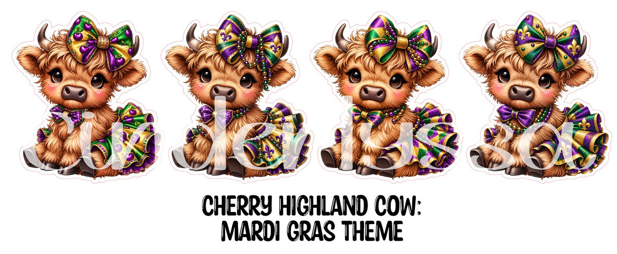 Cherry Highland Cow Theme Cardstock Silicone Mold, Aroma Bead Molds, Premium Cardstock Images