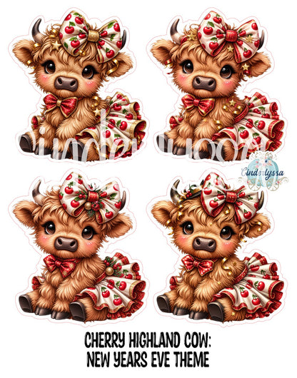 Cherry Highland Cow Theme Cardstock Silicone Mold, Aroma Bead Molds, Premium Cardstock Images