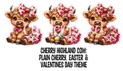 Cherry Highland Cow Theme Cardstock Silicone Mold, Aroma Bead Molds, Premium Cardstock Images