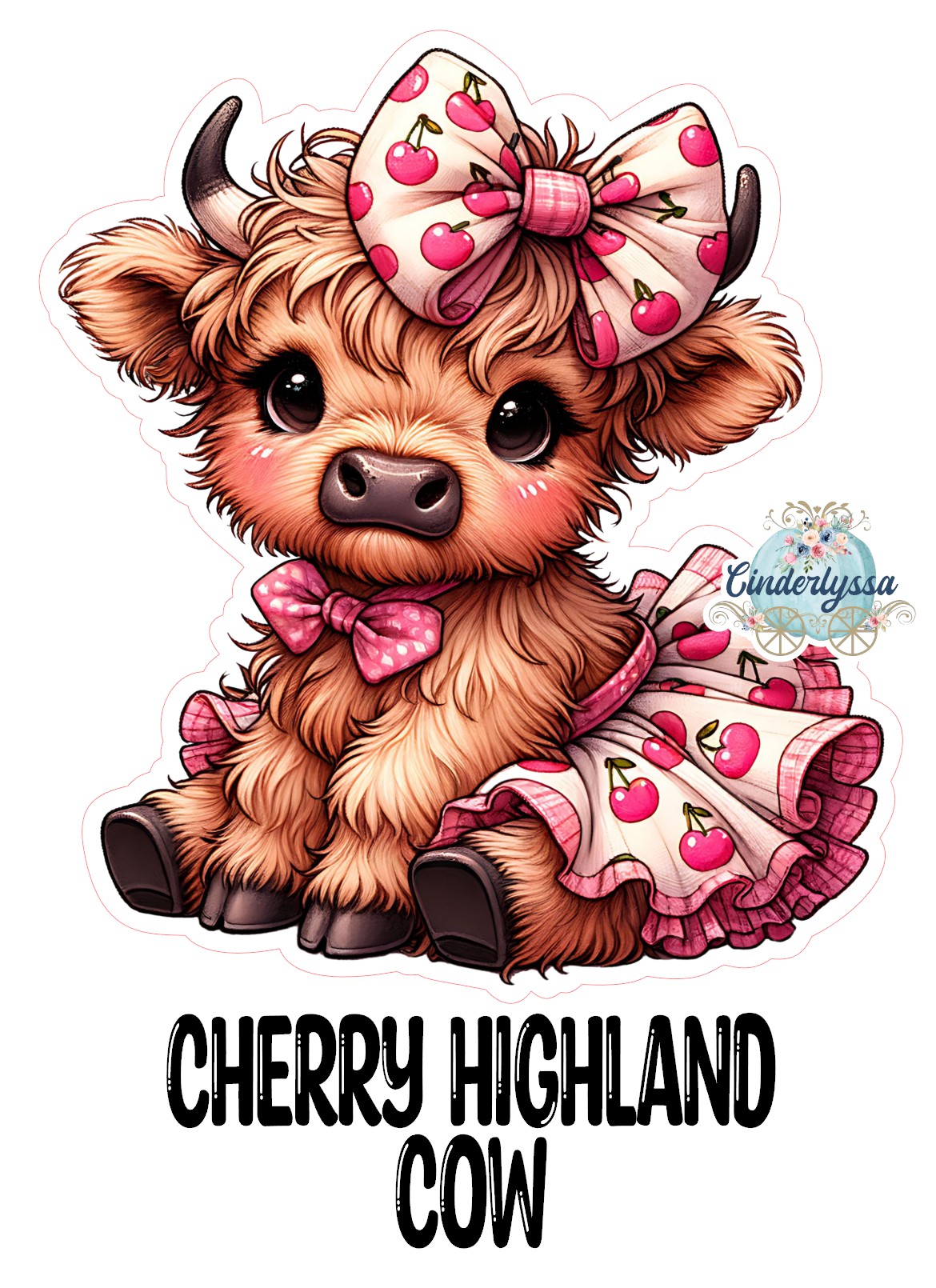 Cherry Highland Cow Cardstock Silicone Mold, Aroma Bead Molds, Premium Cardstock Images