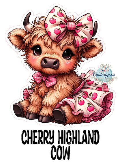 Cherry Highland Cow Cardstock Silicone Mold, Aroma Bead Molds, Premium Cardstock Images