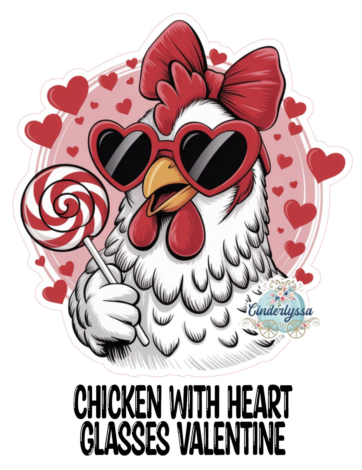 Chicken With Heart Glasses Valentine Cardstock Silicone Mold, Aroma Bead Molds, Premium Cardstock Images