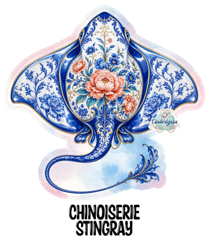 Chinoiserie Stingray Cardstock Silicone Mold, Aroma Bead Molds, Premium Cardstock Images