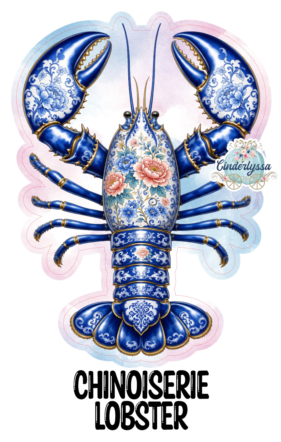 Chinoiserie Lobster Cardstock Silicone Mold, Aroma Bead Molds, Premium Cardstock Images