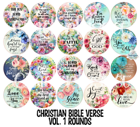 3.75 inch Round Christian Bible Verse Vol. 1 for Cardstock Silicone Mold, for Aroma Bead Molds, Premium Cardstock Images