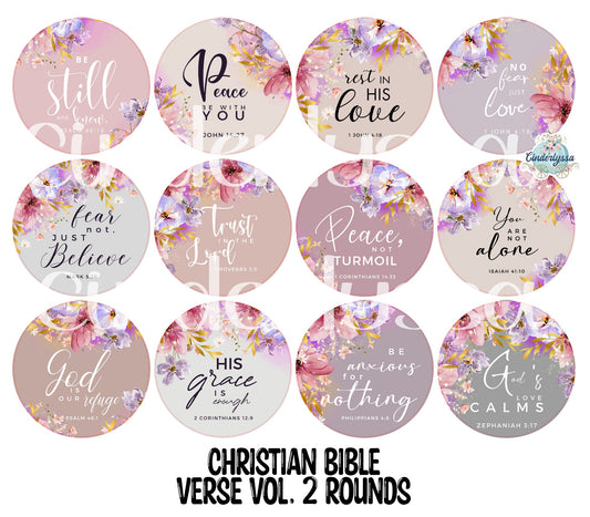 3.5 inch Round Christian Bible Verse Vol. 2 for Cardstock Silicone Mold, NO MOLD INCLUDED for Aroma Bead Molds, Premium Cardstock Images