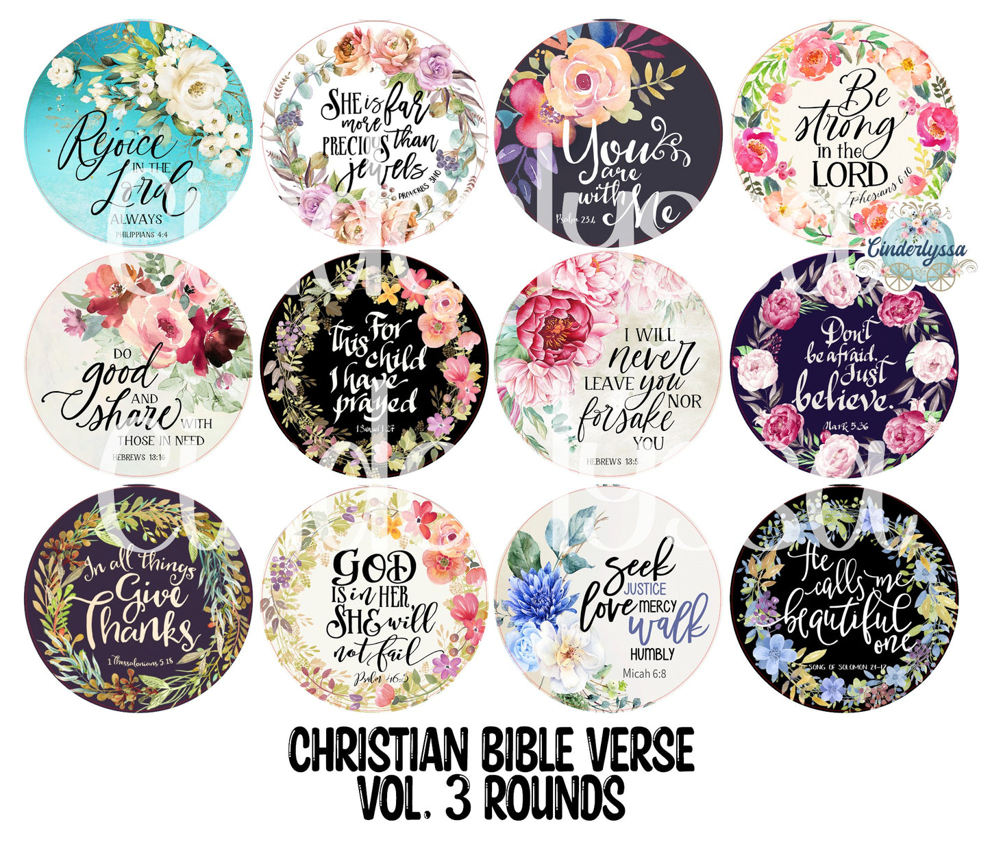 2.5 inch Round Christian Bible Verse Vol. 3 Cardstock Only for freshies: Cardstock Silicone Mold, Premium Cardstock Images - NO MOLD