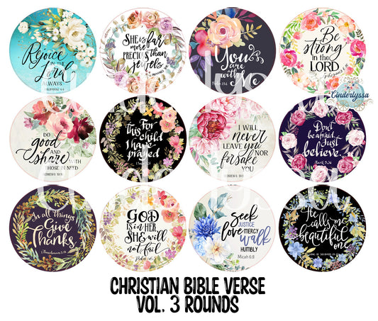 3 inch Round Christian Bible Verse Vol. 3 Cardstock Only for freshies - NO MOLD, for Aroma Bead Molds, Premium Cardstock Images