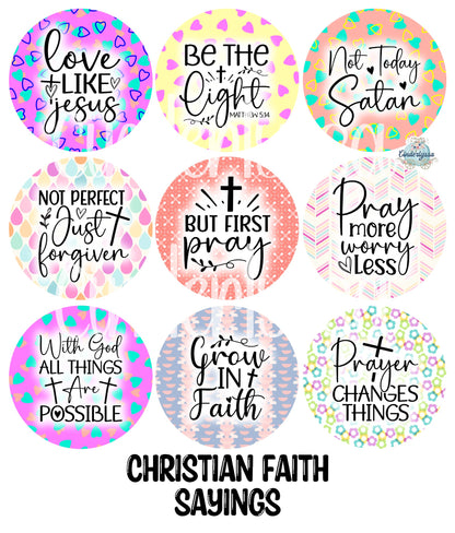 3.75 inch Round Christian Faith Sayings for Cardstock Silicone Mold, for Aroma Bead Molds, Premium Cardstock Images