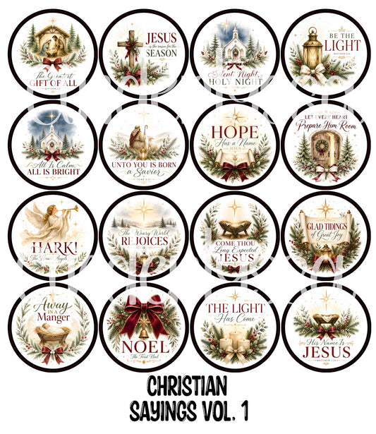 Christian Sayings Vol. 1 Rounds Cardstock Only for freshies - NO MOLD for Aroma Bead Molds, Premium Cardstock Images