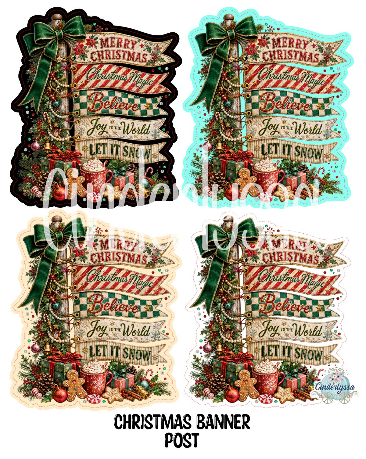 Christmas Banners Post Cardstock Silicone Mold, Aroma Bead Molds, Car Freshies, Premium Cardstock Images