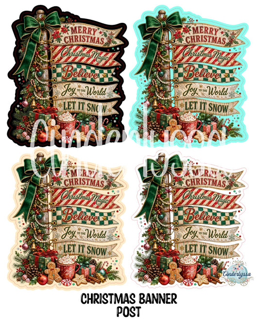 Christmas Banners Post Cardstock Silicone Mold, Aroma Bead Molds, Car Freshies, Premium Cardstock Images