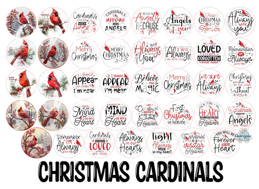 2.5 inch Round Christmas Cardinals Cardstock Only for Silicone Molds, Premium Cardstock Images - NO MOLD
