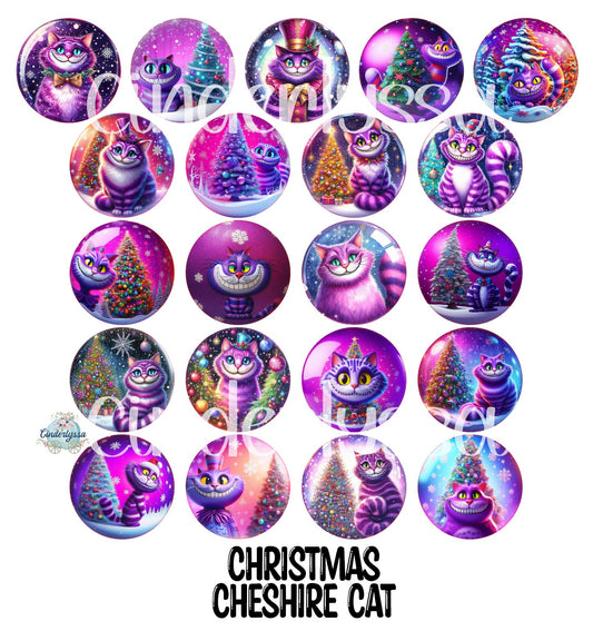 2.5 inch Round Christmas Cheshire Cat Cardstock Only for freshies - NO MOLD for Aroma Bead Molds, Cardstock Silicone Mold, Premium Cardstock Images