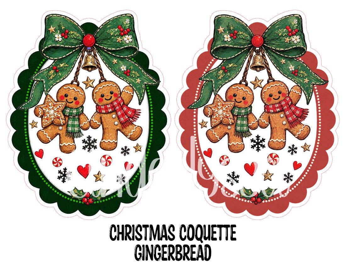 Christmas Coquette Gingerbread Cardstock Silicone Mold, Aroma Bead Molds, Premium Cardstock Images