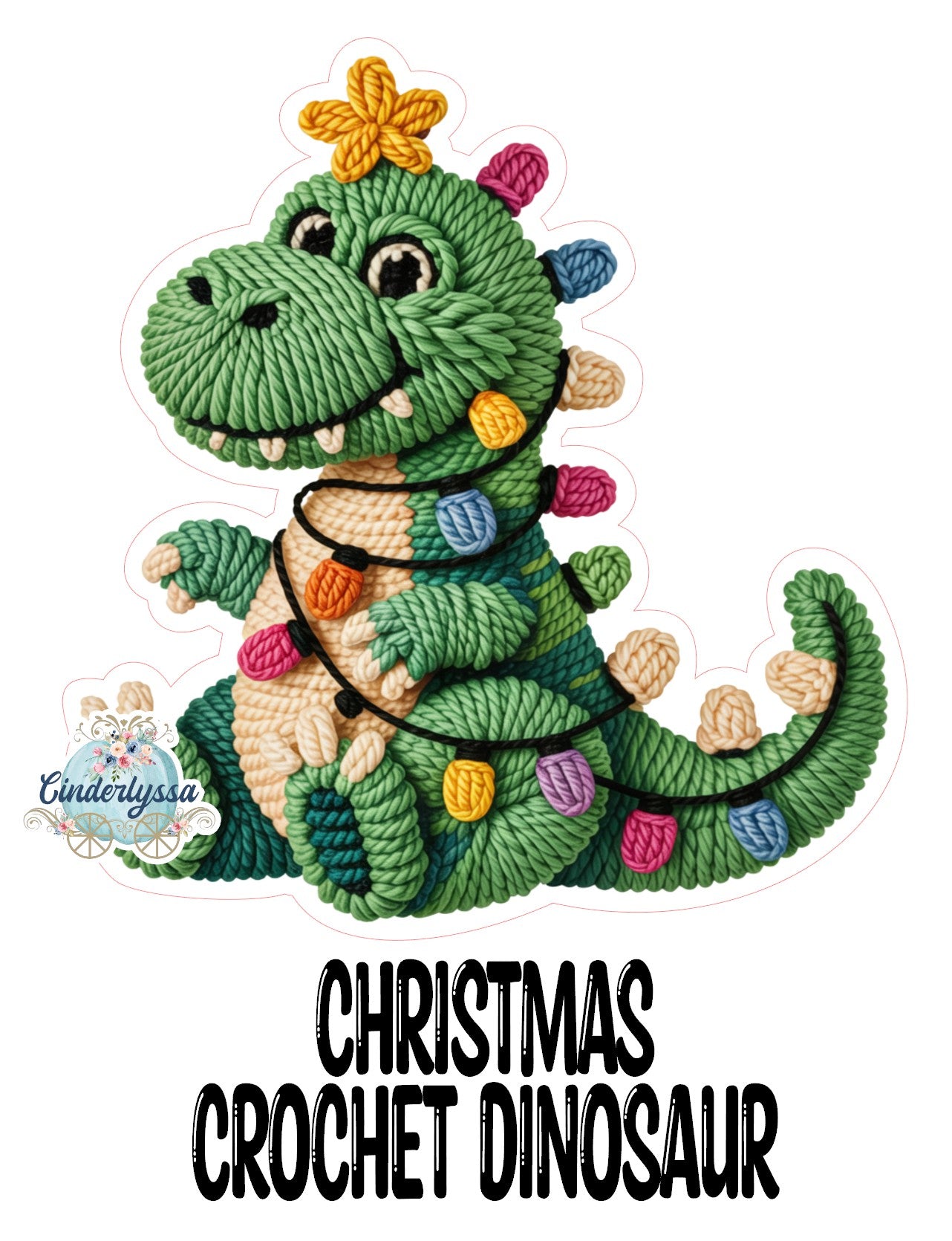 Christmas Crochet Dinosaur Cardstock Silicone Mold, Aroma Bead Molds, Premium Cardstock Images