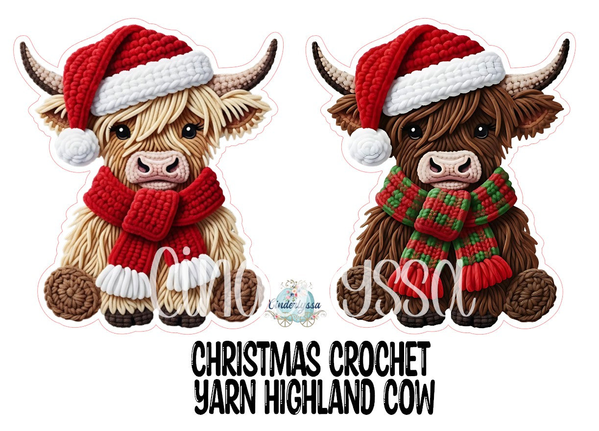 Christmas Crochet Yarn Highland Cow Cardstock Silicone Mold, Aroma Bead Molds, Premium Cardstock Images