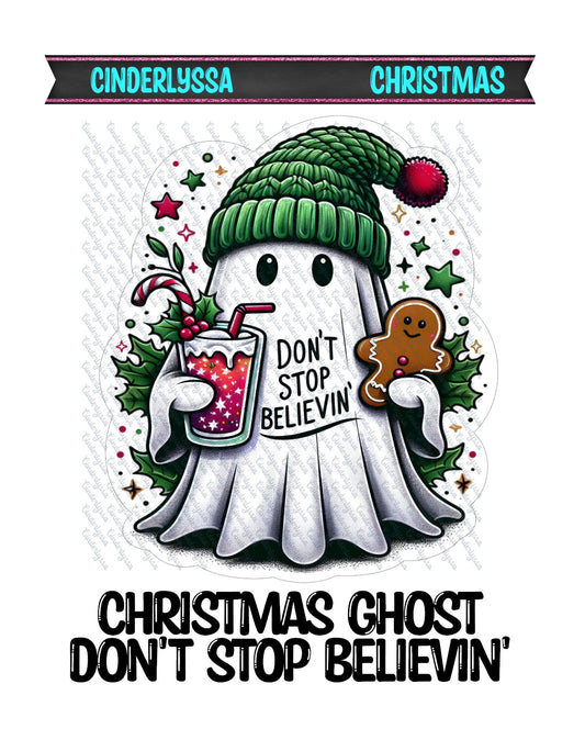 Christmas Ghost: Don't Stop Believin' Cardstock Silicone Mold, Aroma Bead Molds, Car Freshies, Premium Cardstock Images