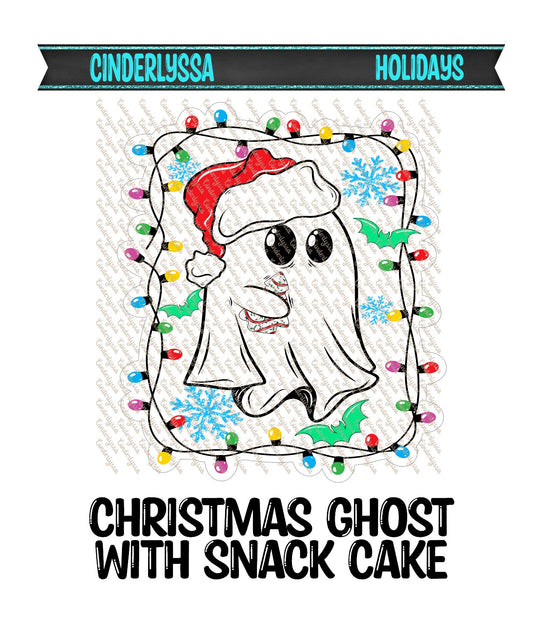 Christmas Ghost With Snack Cake & Lights Cardstock Silicone Mold, Aroma Bead Molds, Car Freshies, Premium Cardstock Images