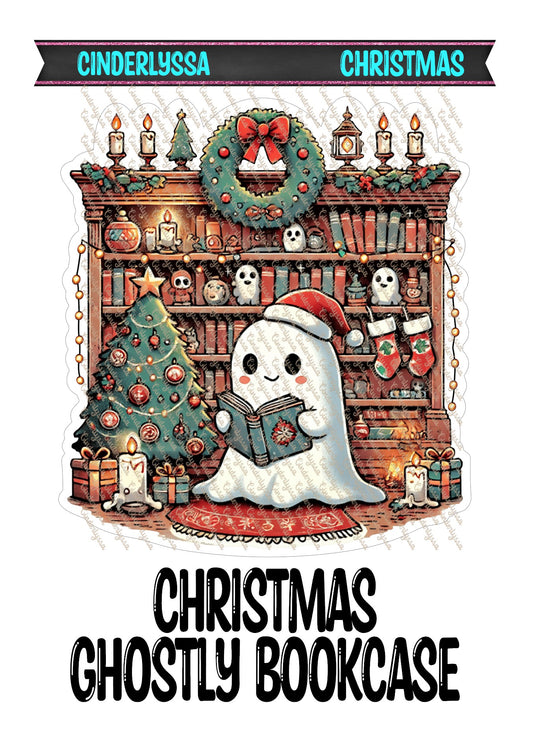 Christmas Ghostly Bookcase Cardstock Silicone Mold, Aroma Bead Molds, Car Freshies, Premium Cardstock Images