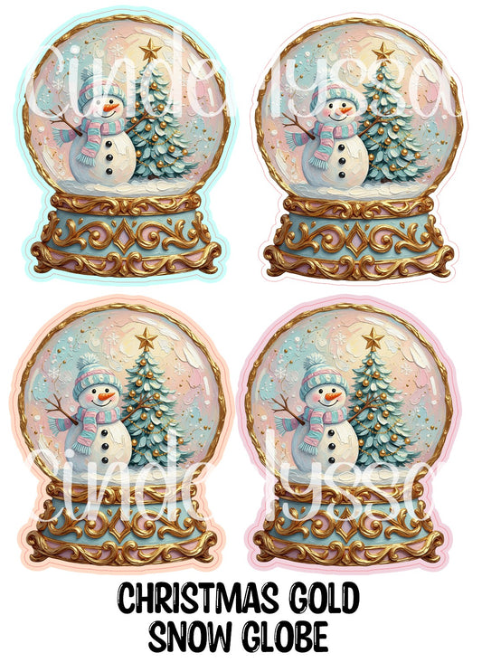 Christmas Gold Snow Globe Cardstock Silicone Mold, Aroma Bead Molds, Premium Cardstock Images