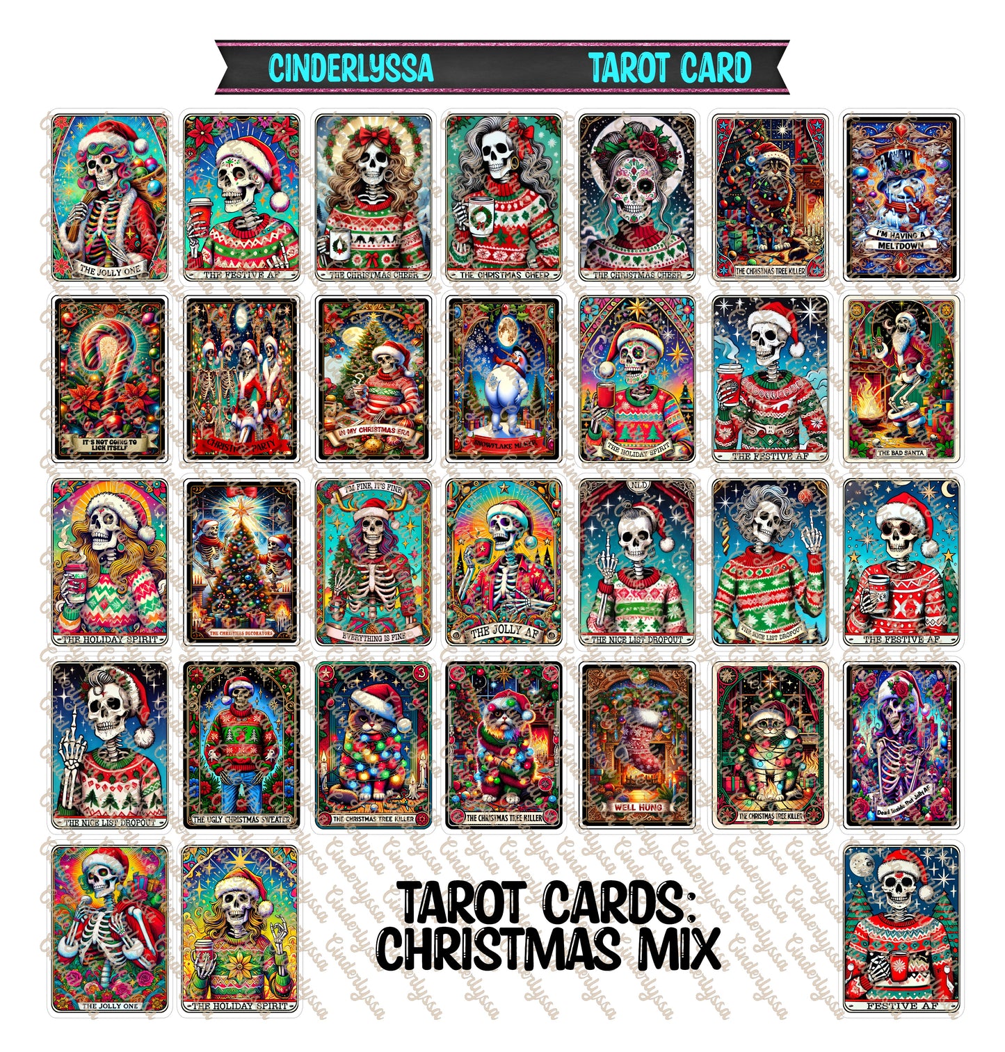 Tarot Cards: Fall, Halloween, Christmas, Professions, Patriotic, Vol. 4, Sun and Moon Dual Cavity Cardstock Silicone Mold, Aroma Bead Molds, Premium Cardstock Images