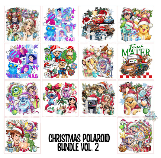 3 inch Square Christmas Polaroid Bundle Vol. 2 Cardstock Only for freshies - NO MOLD: Cardstock Silicone Mold, Premium Cardstock Image