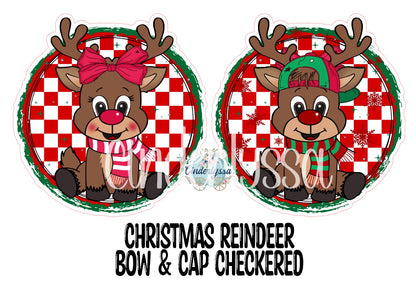 Christmas Reindeer Bow and Cap Red Checkered Cardstock Silicone Mold, Aroma Bead Molds, Premium Cardstock Images