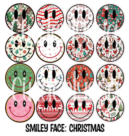 3.75 inch Round: Christmas Smiley Face for Cardstock Silicone Mold, for Aroma Bead Molds, Premium Cardstock Images