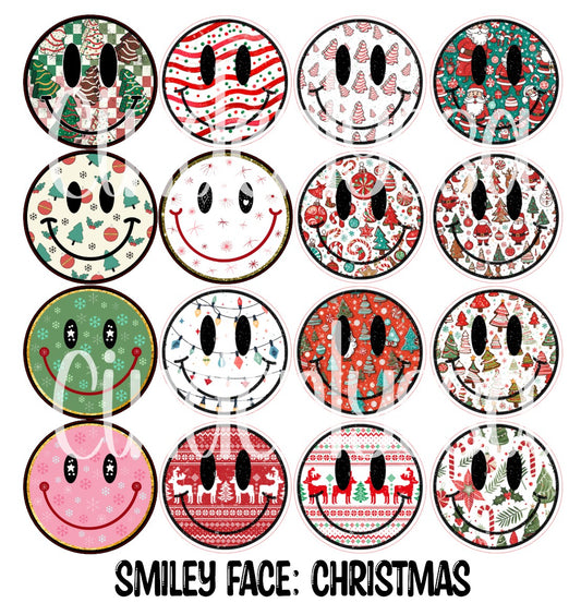 3.75 inch Round: Christmas Smiley Face for Cardstock Silicone Mold, for Aroma Bead Molds, Premium Cardstock Images