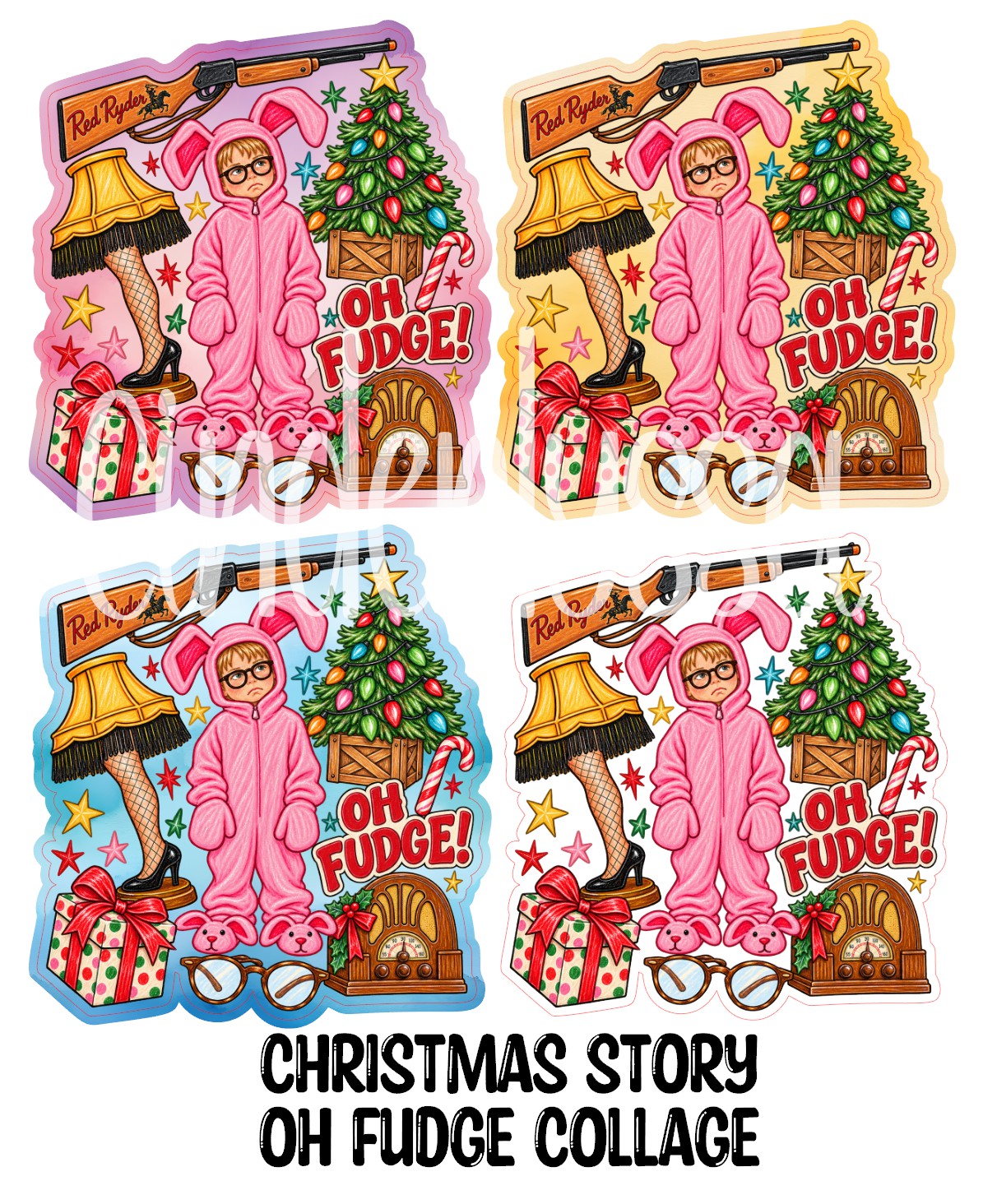 Christmas Story Oh Fudge Collage Cardstock Silicone Mold, Aroma Bead Molds, Premium Cardstock Images, Car Freshie