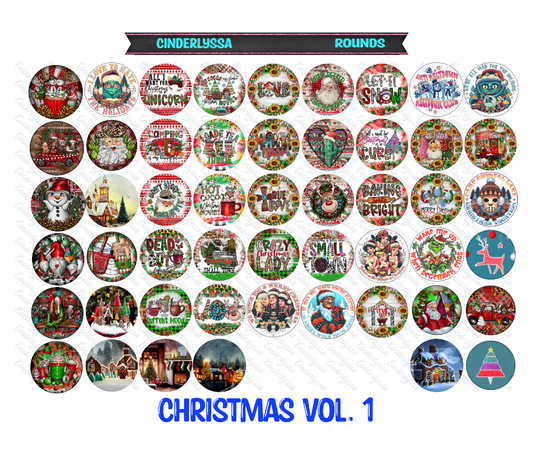 2.5 inch Round Christmas Vol. 1: Cardstock Only for freshies -NO MOLD for Aroma Bead Molds, Premium Cardstock Images