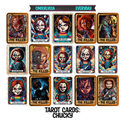 Tarot Cards: Horror Movie Slashers and Holographic Style Dual Cavity Cardstock Silicone Mold, Aroma Bead Molds, Premium Cardstock Images